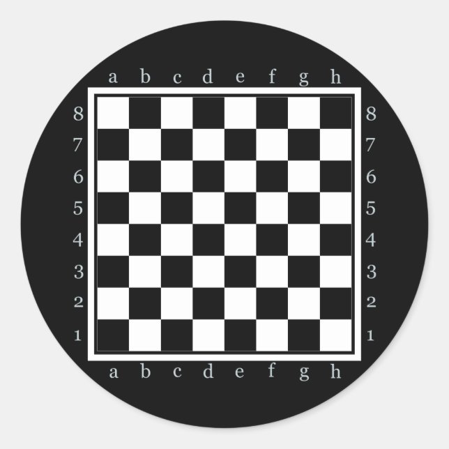 Sticker Rond table d'échecs classique, échecs ou laissez-la (Devant)