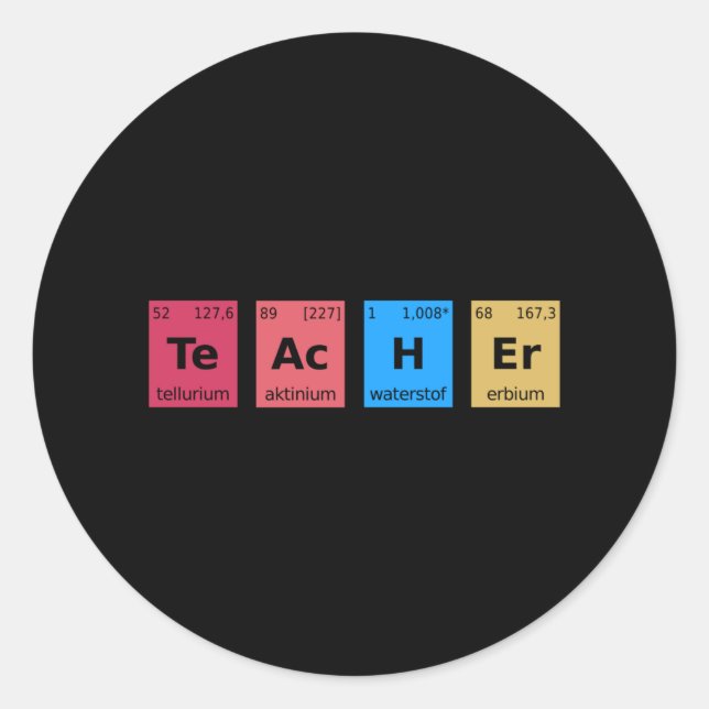 Sticker Rond Table périodique de l'enseignant (Devant)