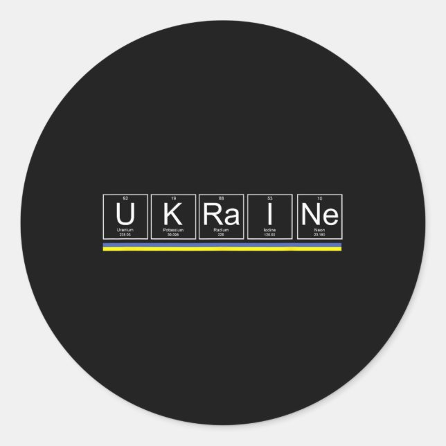 Sticker Rond Table périodique des éléments du drapeau de l'Ukra (Devant)