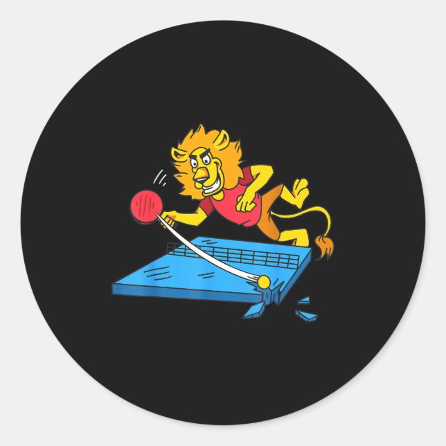 Sticker Rond Table Tennis Lion Ng Ng Lion Outfit Table Tennis  (Devant)