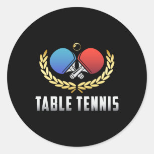 Sticker Rond Table Tennis Paddle Ping Pong Player Drôle cadeau
