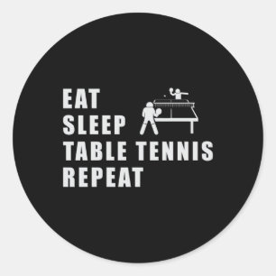 Sticker Rond Table Tennis Paddle Ping Pong Répéter Drôle Cadeau