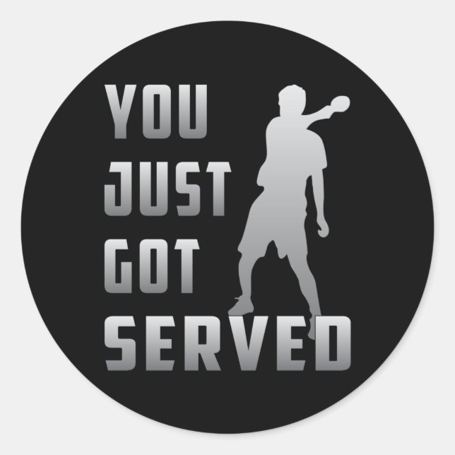 Sticker Rond Table Tennis Ping Paddle Joueur Drôle Cadeau (Devant)