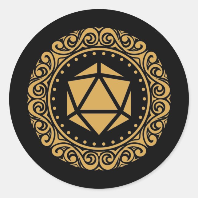 Sticker Rond Table victorienne D20 Dice RPG (Devant)