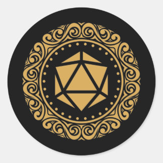 Sticker Rond Table victorienne D20 Dice RPG