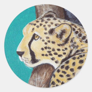 Sticker Rond Tableau Cheetah