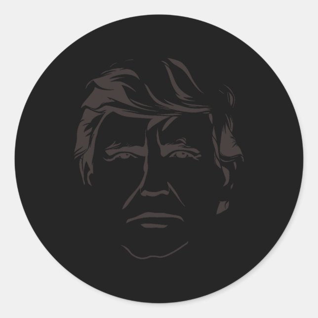 Sticker Rond Tableau De Donald Trump (Devant)
