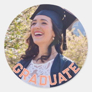 Sticker Rond Tableau de la partie de graduation Orange Photo pe