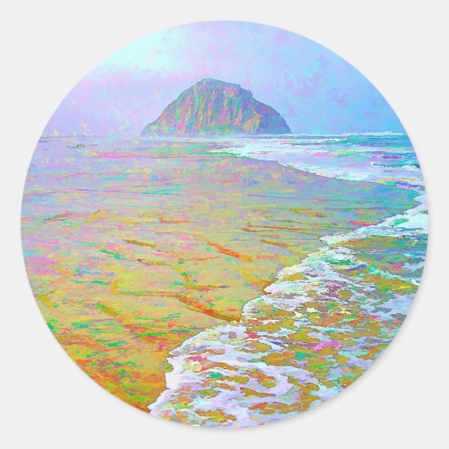 Sticker Rond Tableau de Morro Bay (Devant)