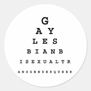 Sticker Rond Tableau de test visuel gay