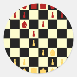 Sticker Rond Tableau des échecs