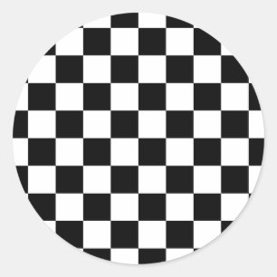 Sticker Rond Tableau des vérificateurs noir et blanc