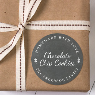 Sticker Rond Tableau noir classique cadeau de cuisson personnal