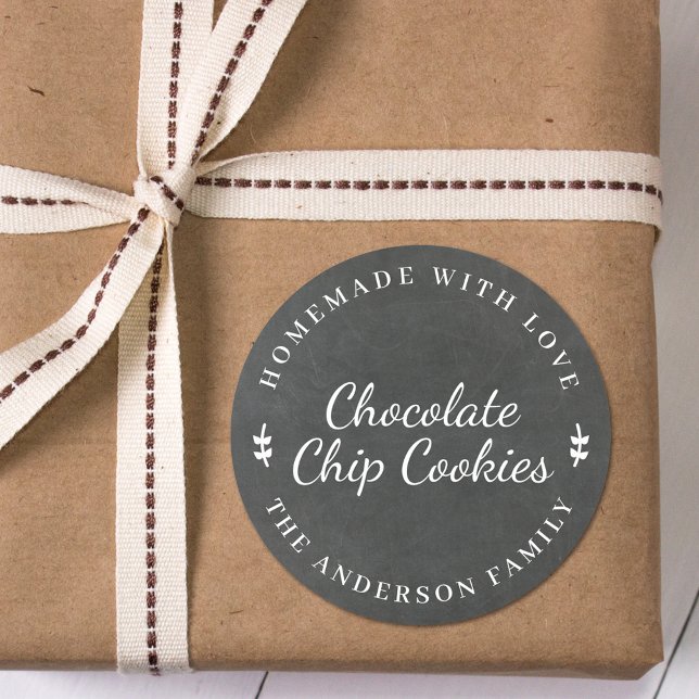 Sticker Rond Tableau noir classique cadeau de cuisson personnal (Créateur téléchargé)