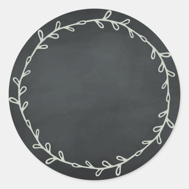 Sticker Rond Tableau Noir Maison Craie Sur Vierge (Devant)