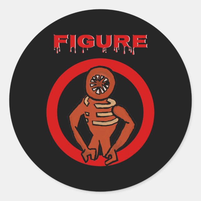Sticker Rond Tableau noir Monster Horror Portes de jeu (Devant)