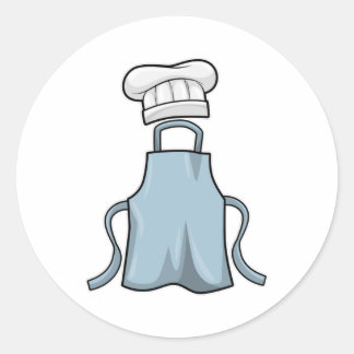 Sticker Rond tablier de cuisine et casquette de Cuisine