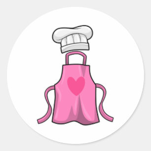 Sticker Rond tablier de cuisine et casquette de Cuisine avec co