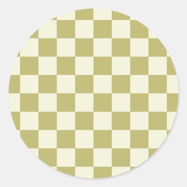 Sticker Rond Tablier en kaki foncé et beige (Devant)