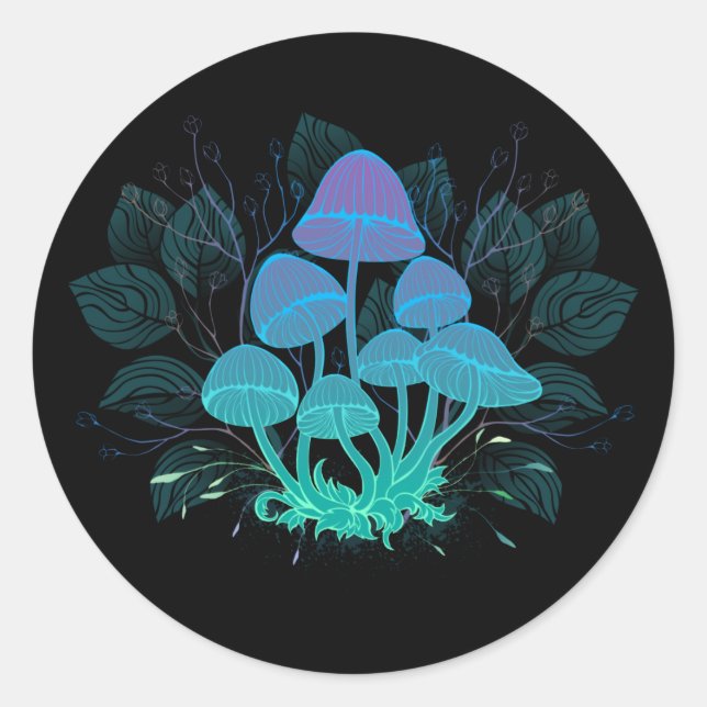 Sticker Rond Tabourets dans Bushes (Devant)