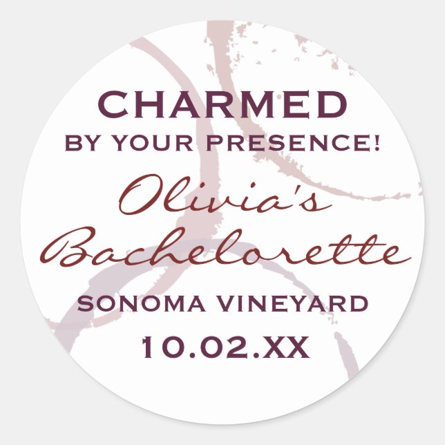 Sticker Rond Tache de vin rouge foncé rustique pour enterrement (Devant)