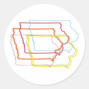 Sticker Rond tache floue de fierté de l'Iowa