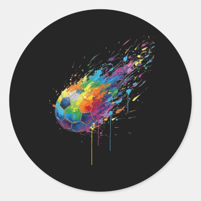 Sticker Rond Taches de peinture Tie-dye Supporters de joueurs d (Devant)