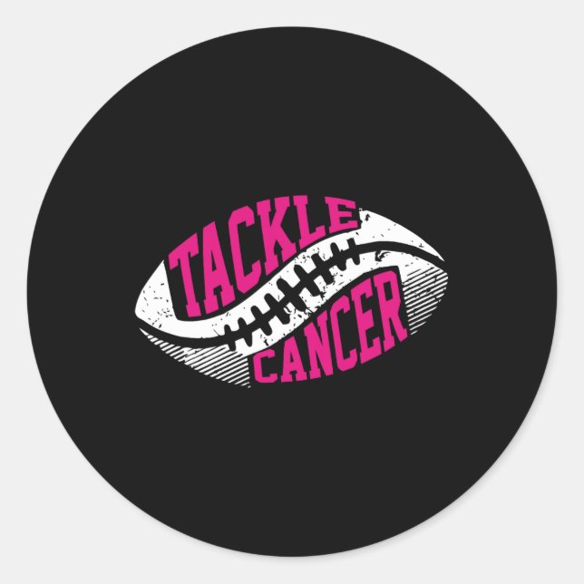 Sticker Rond Tackball Ball rose Ribbon Cancer du sein Awa (Devant)