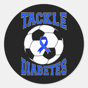 Sticker Rond Tacker Football Blue Ribbon Tackle Diabetes Awards