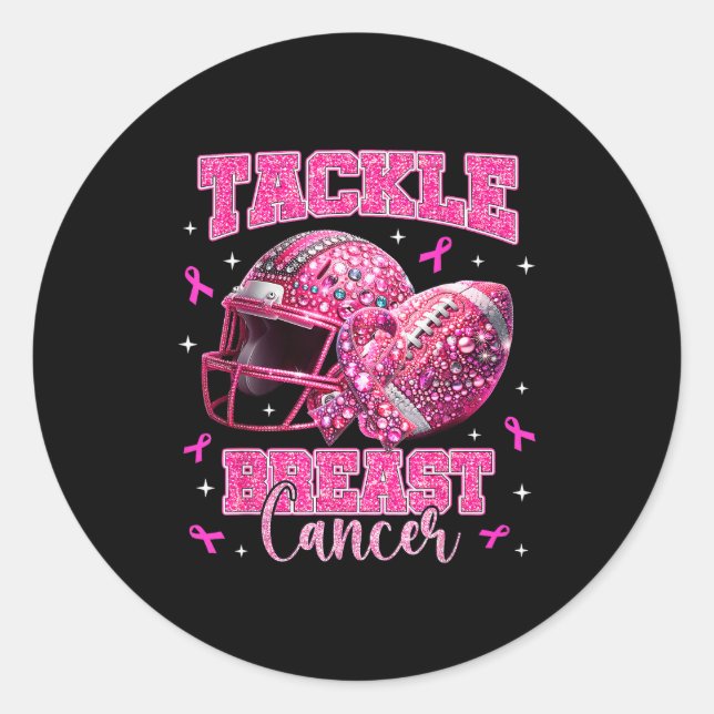 Sticker Rond Tackle Breast Cancer Awareness American Football N (Devant)