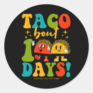 Sticker Rond Taco Bout 100 Jours D'Étudiants Enseignants Hip
