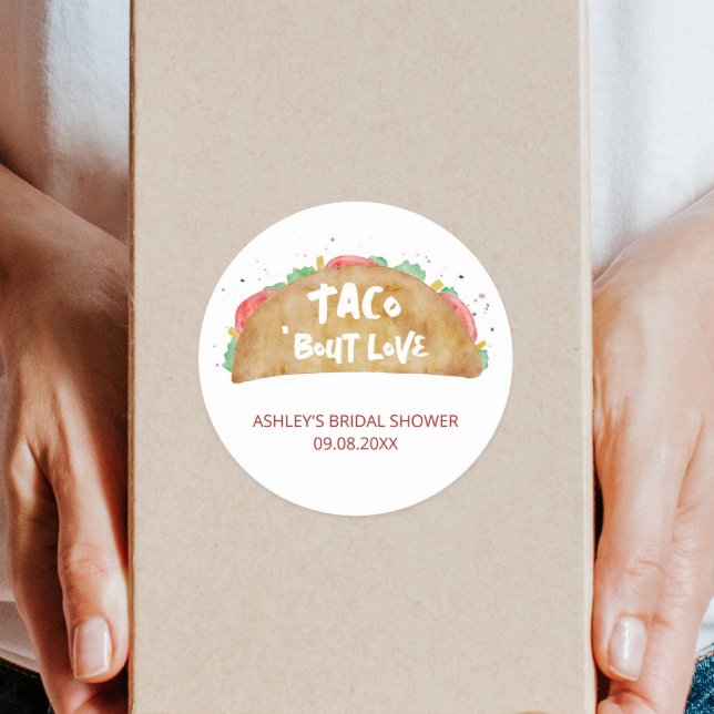 Sticker Rond Taco 'Bout Love Mariage Fête des mariées Fiesta (Créateur téléchargé)