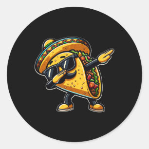 Sticker Rond Taco Cinco De Mayo Drôle Fête des pères mexicaine