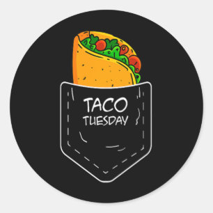 Sticker Rond Taco Dans Ma Poche Mardi Drôle Fiesta Distorante