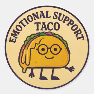 Sticker Rond Taco de Soutien Émotionnel