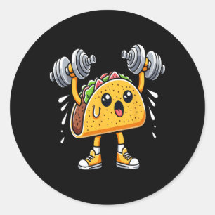 Sticker Rond Taco Fitness Workout Gym Cinco De Mayo Mexicaine F