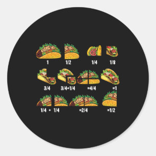 Sticker Rond Taco Fraction Math Enseignants Retour À L'École Ed