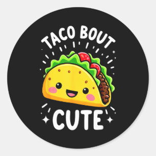 Sticker Rond Taco humoristique sur la fête d'anniversaire d'une