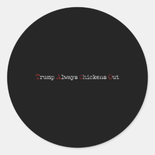 Sticker Rond Taco humour drôle Trump abandonne toujours T.a.c.o