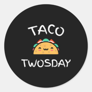 Sticker Rond Taco Jeudi Anniversaire Fête Dos Toddler Cinco De 