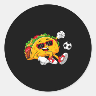 Sticker Rond Taco jouant au football mexicain cinco de mayo som