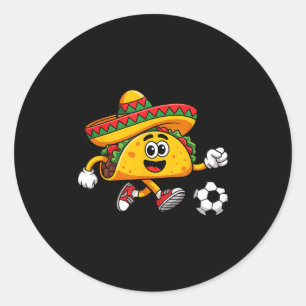 Sticker Rond Taco jouant au football mexicain cinco de mayo som