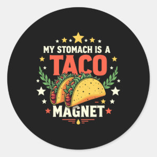 Sticker Rond Taco Magnet Cinco De Mayo