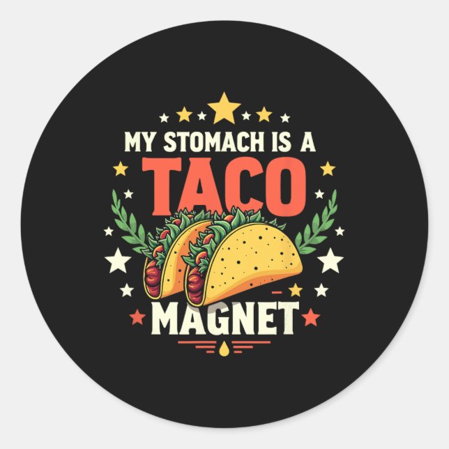 Sticker Rond Taco Magnet Cinco De Mayo (Devant)