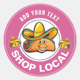STICKER ROND TACO SHOP LOCAL