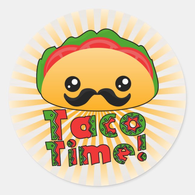 Sticker Rond Taco Time (Devant)