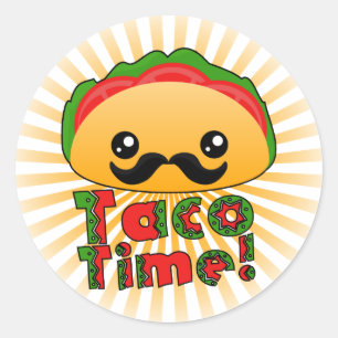 Sticker Rond Taco Time