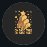 Sticker Rond Taco Tree Christmas Pajamas Xmas Mexican<br><div class="desc">Oh Taco Tree,  Cute and funny "Oh Taco Tree Oh Taco Tree" with Kawaii Taco with Xmas Tree Lights,  Feliz Navidad perfect when you sing carols,  tacos poison,  Santa Claus,  Mexican Fast</div>