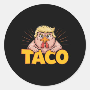Sticker Rond Taco Trump Écrase Toujours L'Humour Politique Tar