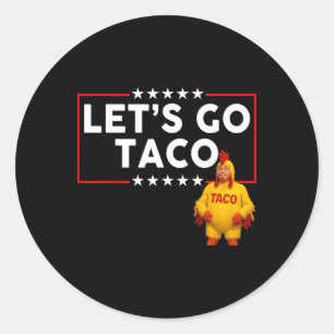 Sticker Rond Taco Trump pousse l'Amérique Vintage